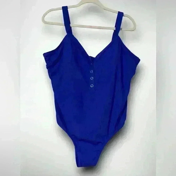 Womens Blue One Piece Swimsuit Size 20W Adjustable Straps by Xhilaration - Picture 1 of 8